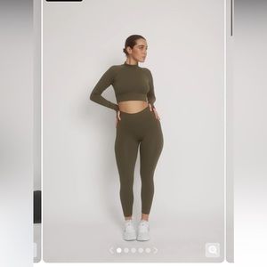 T/ALA Dayflex high waisted legging, army green, size M